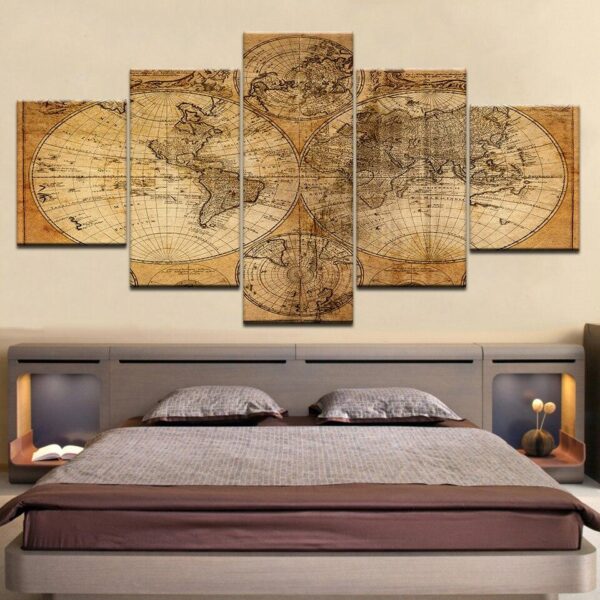 tableau carte monde vintage