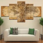tableau mappemonde vintage