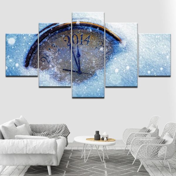 tableau neige horloge