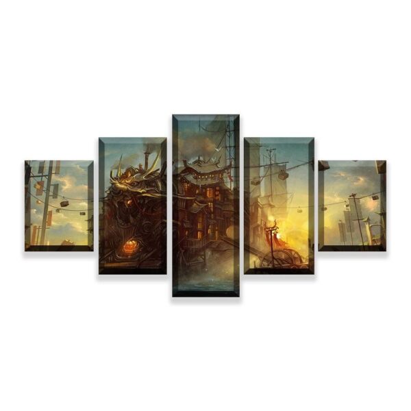 tableau paysage steampunk