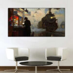 tableau steampunk train vapeur